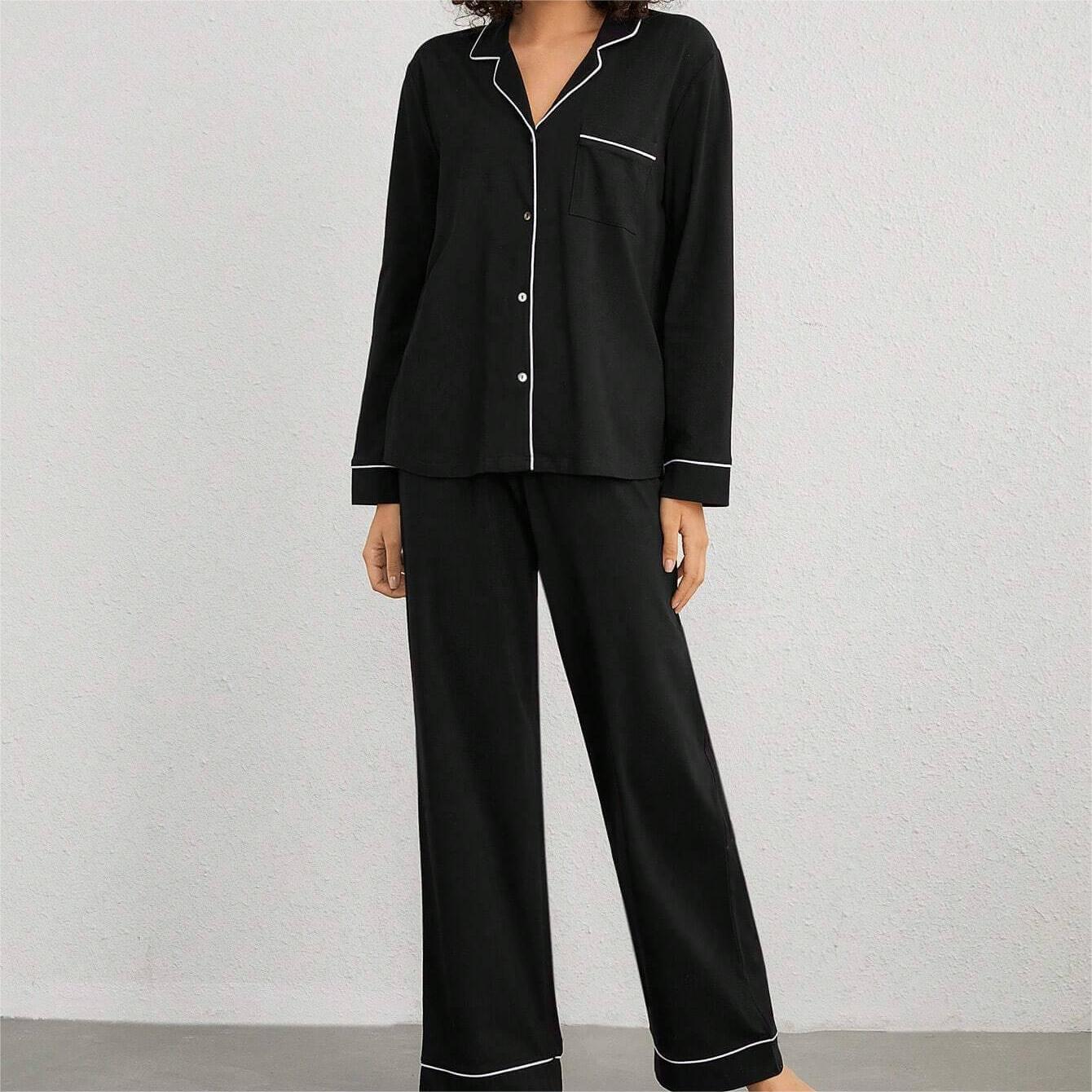 Leisure Women's Long Sleeve Top And Pants Pajama Set