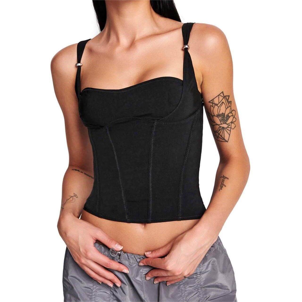 Sexy Hottie Style Black Stretchy Skinny Camisole