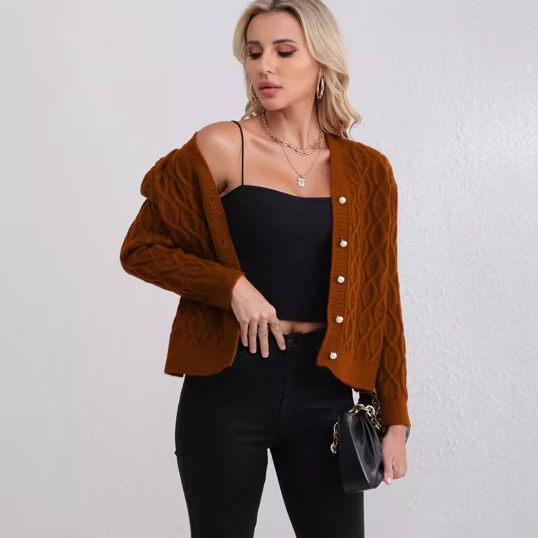 Fashion Knit Twist Sweater Cardigan Jacket