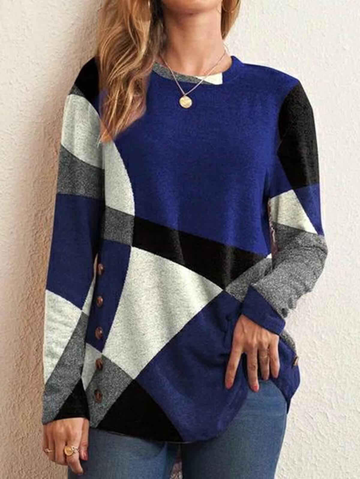 Cashmere Clash Print Long Sleeve T-Shirt Top
