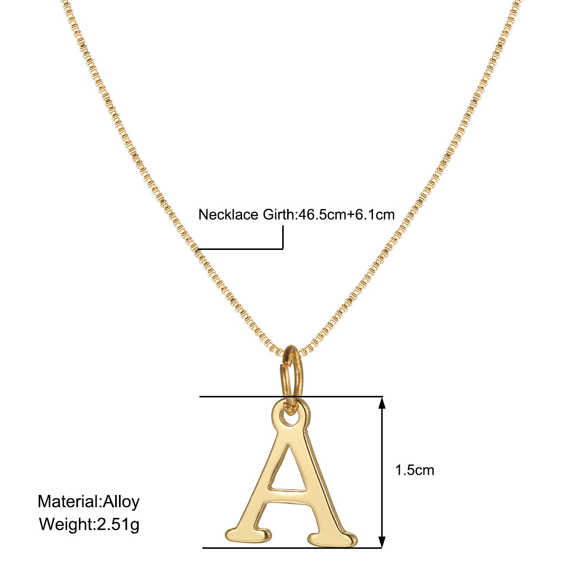 14k Gold Plated A-Z Letter Necklace Pendant for Women, Cute Personalized Jewelry, Non-Fading & Hypoallergenic, Perfect for Teens & Young Girls