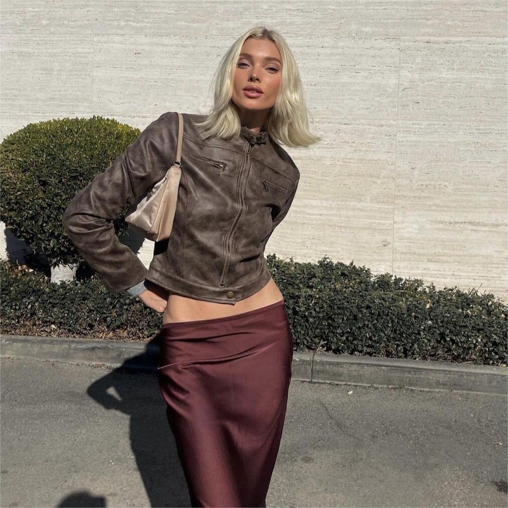 Vintage Suede Slim Fit Leather Jacket