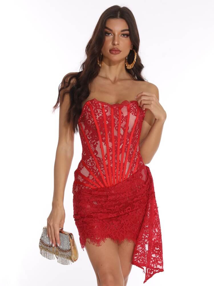 Sexy Lace Patchwork Sheath Dress