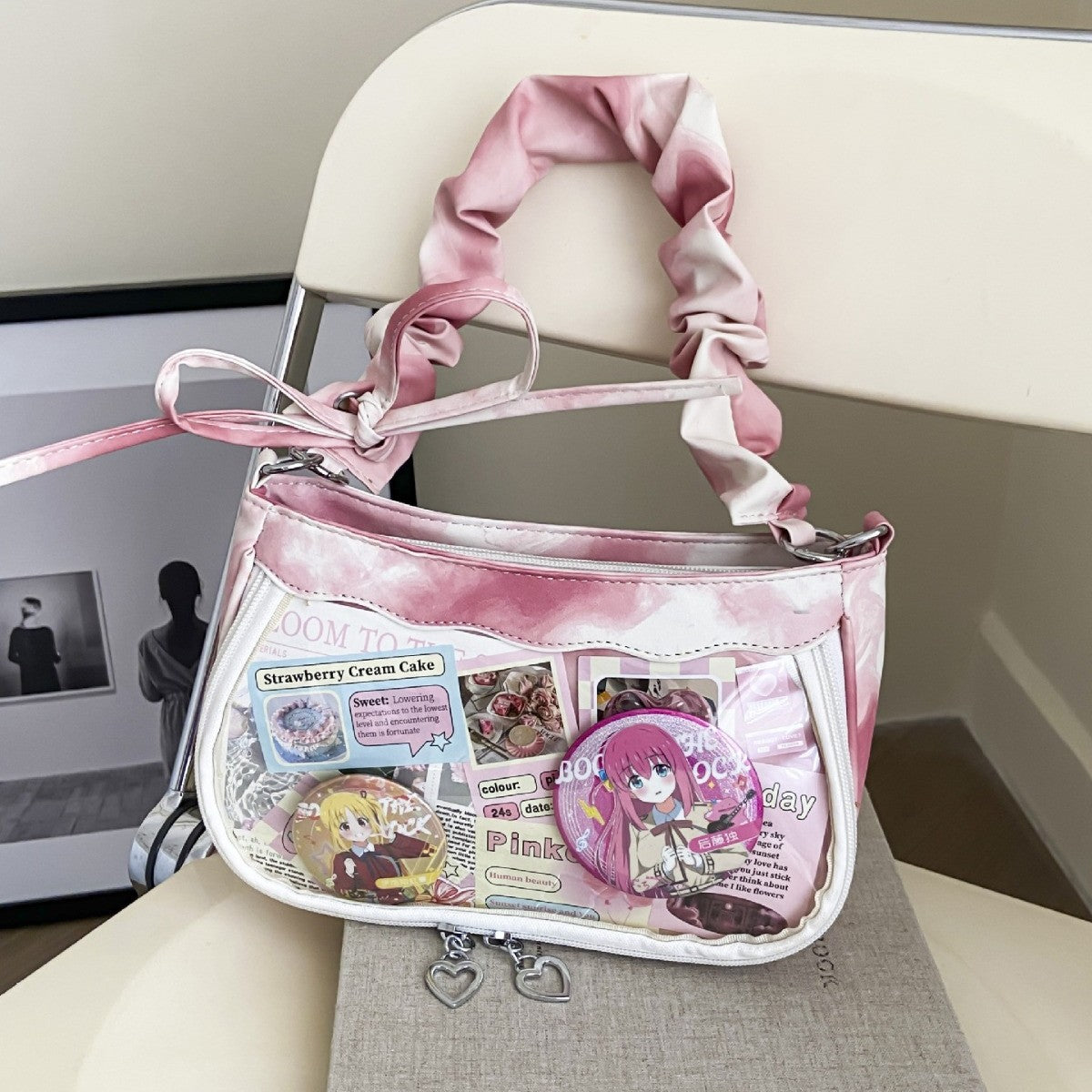 Sweet Ita Bag for Women | Tie-Dye Gradient | 2025 New Arrivals | Pleated Shoulder Bag | Trendy Y2K Style | PU Crossbody Purse