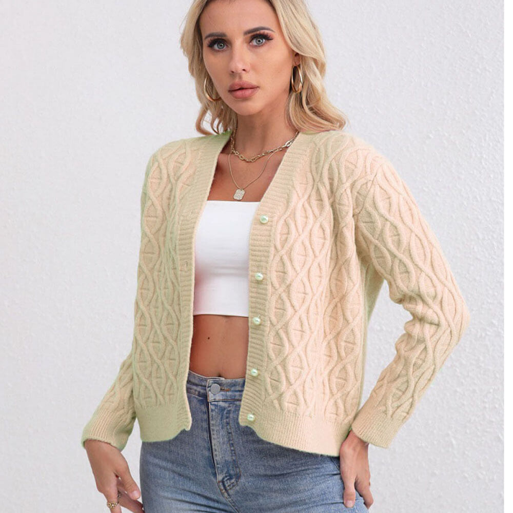 Fashion Knit Twist Sweater Cardigan Jacket