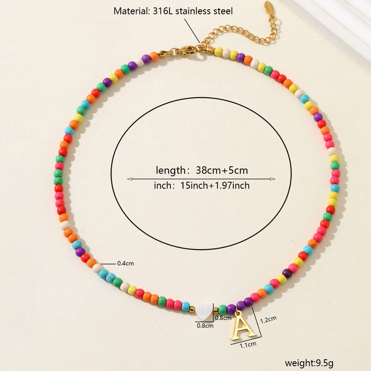 Bohemian - Vibe Dopamine Letter Necklaces: Cute Beaded Chokers for Girls & Women | Ideal Personalized Gifts