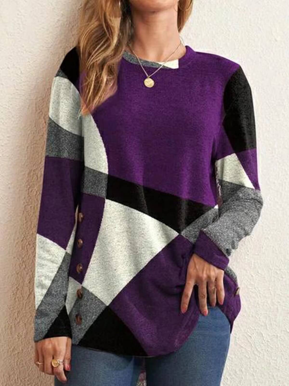 Cashmere Clash Print Long Sleeve T-Shirt Top