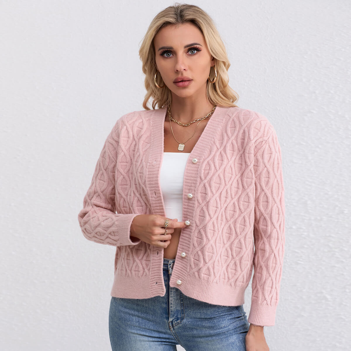 Fashion Knit Twist Sweater Cardigan Jacket