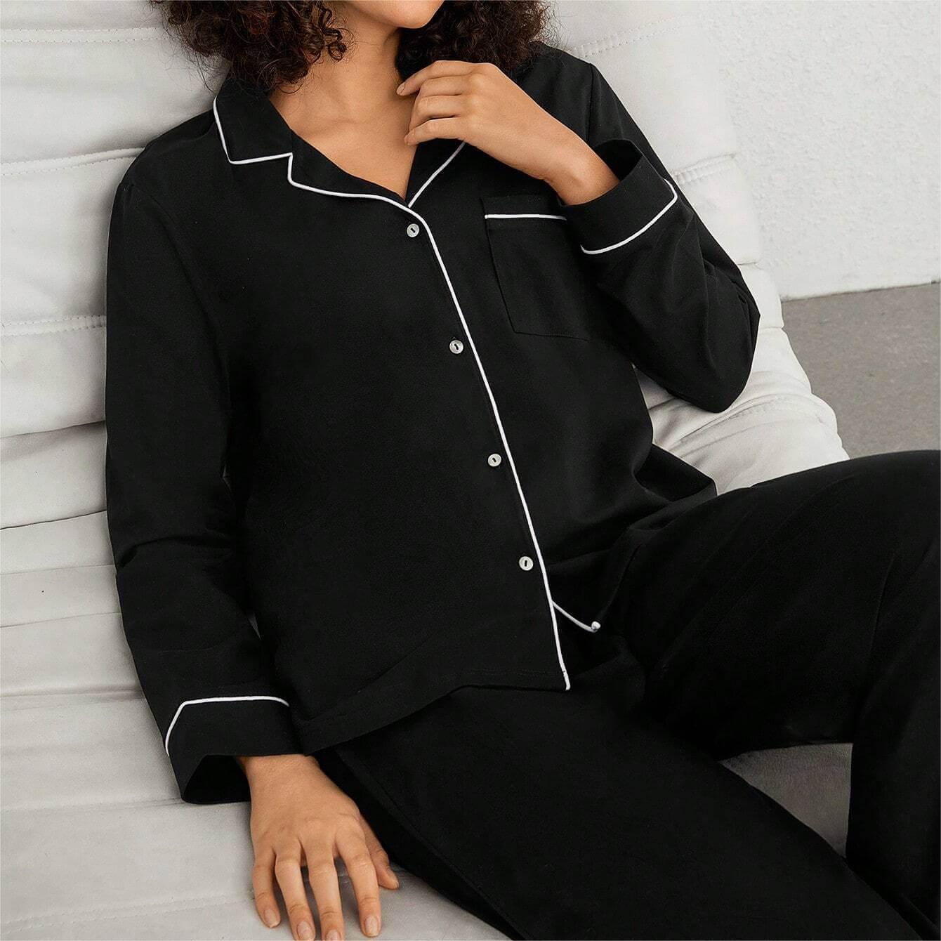 Leisure Women's Long Sleeve Top And Pants Pajama Set