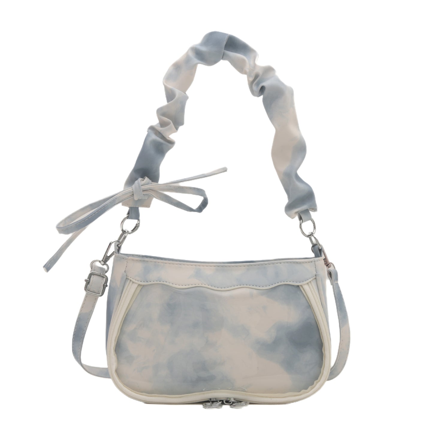 Sweet Ita Bag for Women | Tie-Dye Gradient | 2025 New Arrivals | Pleated Shoulder Bag | Trendy Y2K Style | PU Crossbody Purse