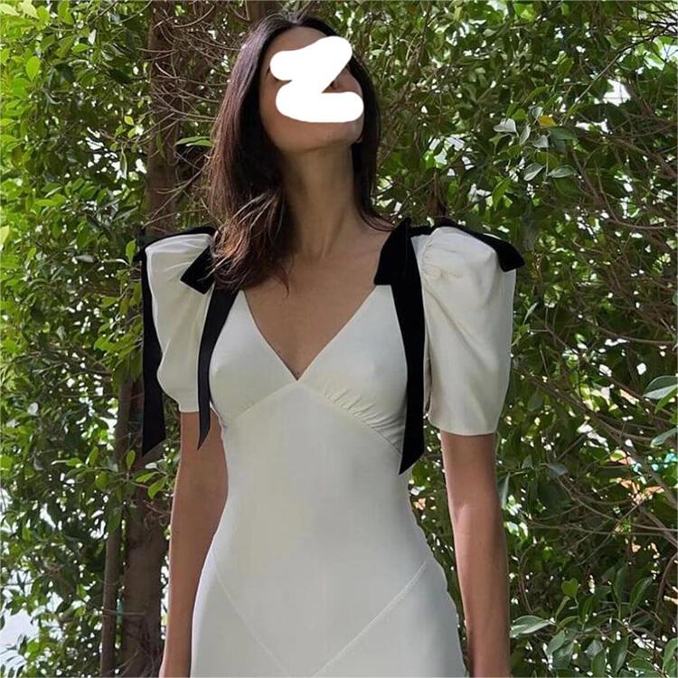 Cream Hepburn Style Slim Long Dress