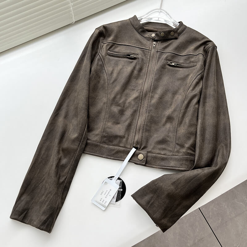 Vintage Suede Slim Fit Leather Jacket