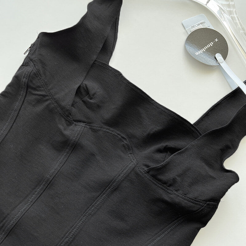 Sexy Hottie Style Black Stretchy Skinny Camisole