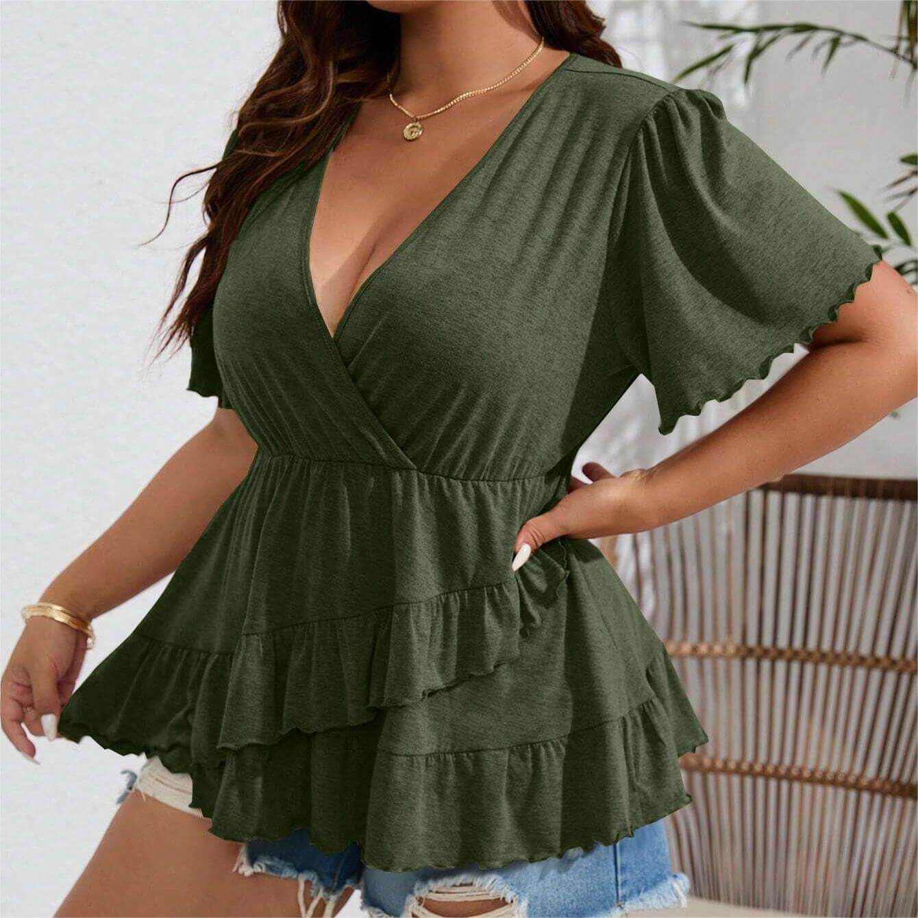 Spring/Summer Solid Colour T-Shirt Short Sleeve