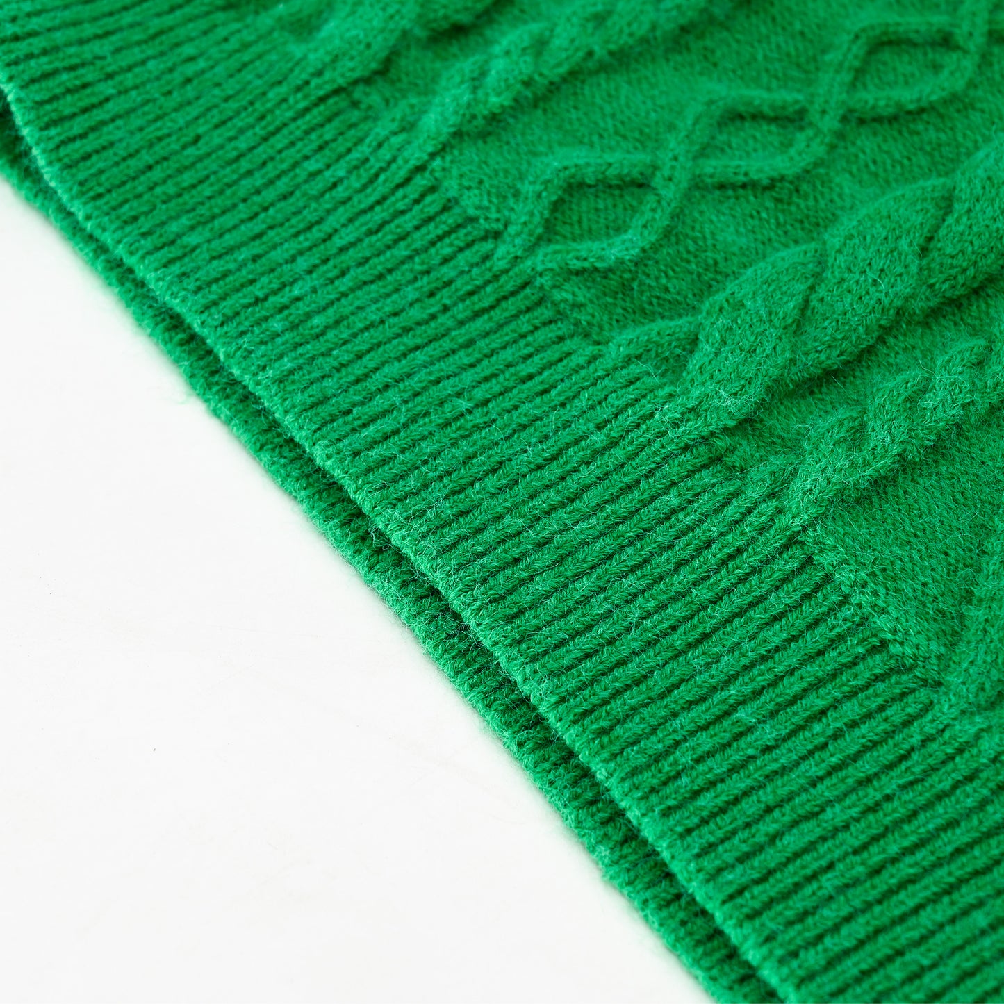 Y2K Revival! Women's Dark Green Sweater - Long Sleeve, High collar with Satin Ribbon & Lace - Up Bow - AMust - Have Knit Jumper