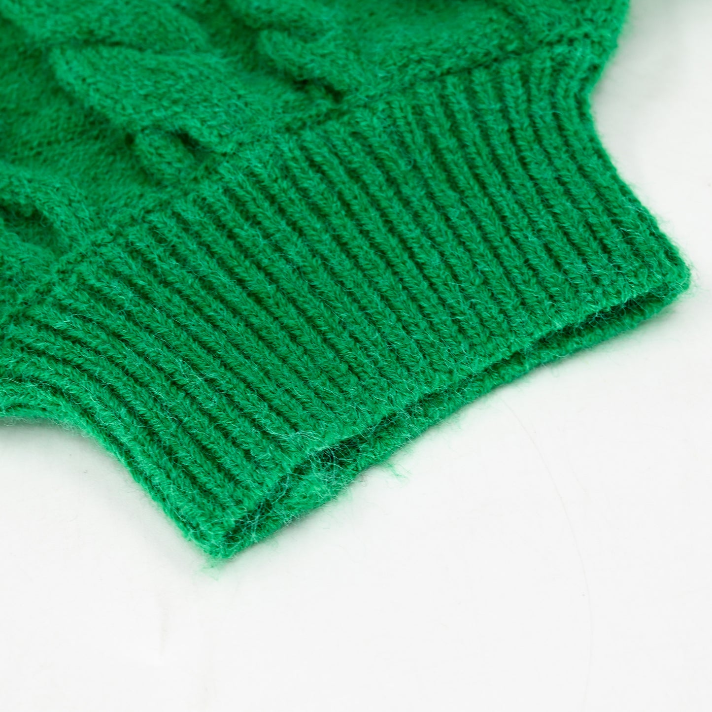 Y2K Revival! Women's Dark Green Sweater - Long Sleeve, High collar with Satin Ribbon & Lace - Up Bow - AMust - Have Knit Jumper
