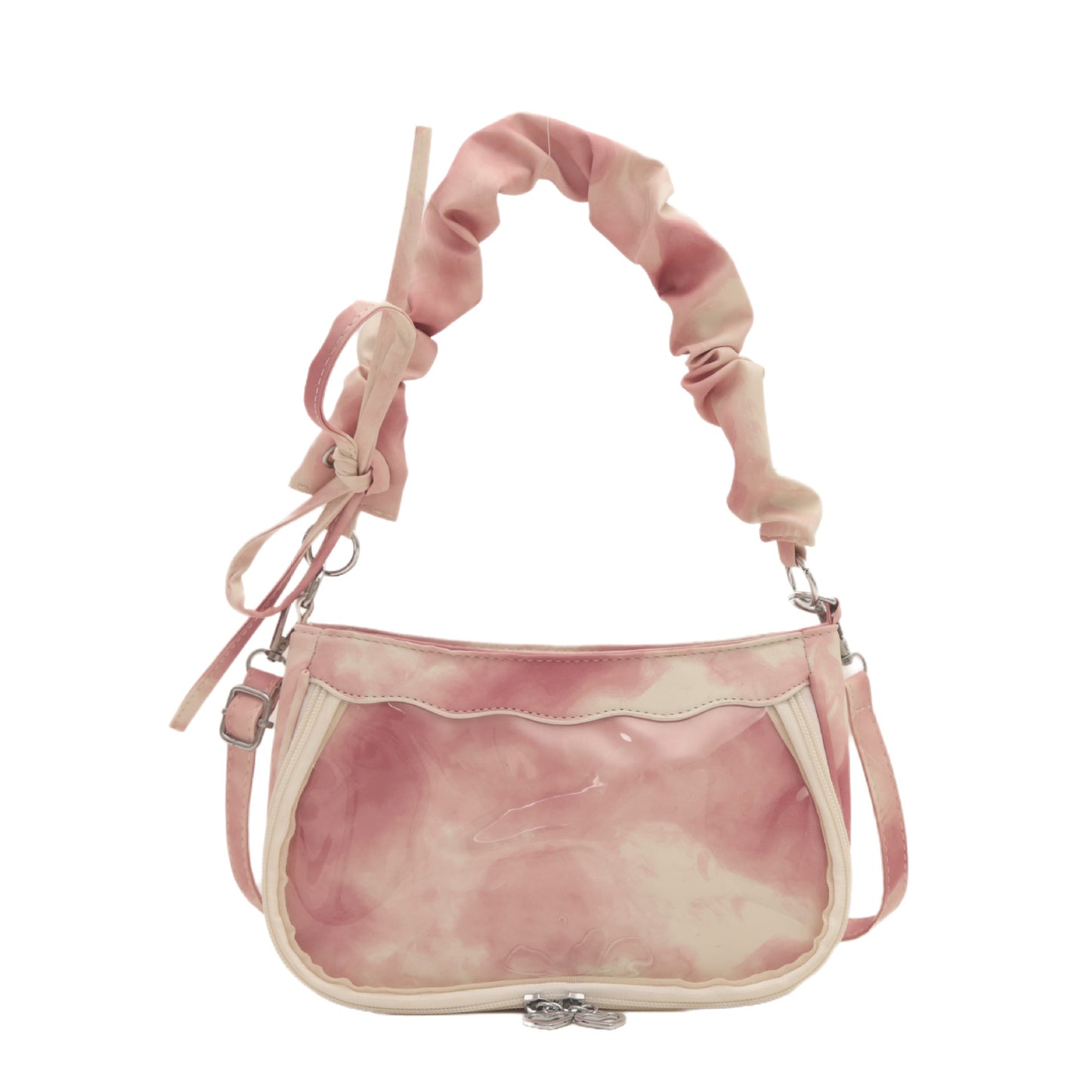 Sweet Ita Bag for Women | Tie-Dye Gradient | 2025 New Arrivals | Pleated Shoulder Bag | Trendy Y2K Style | PU Crossbody Purse