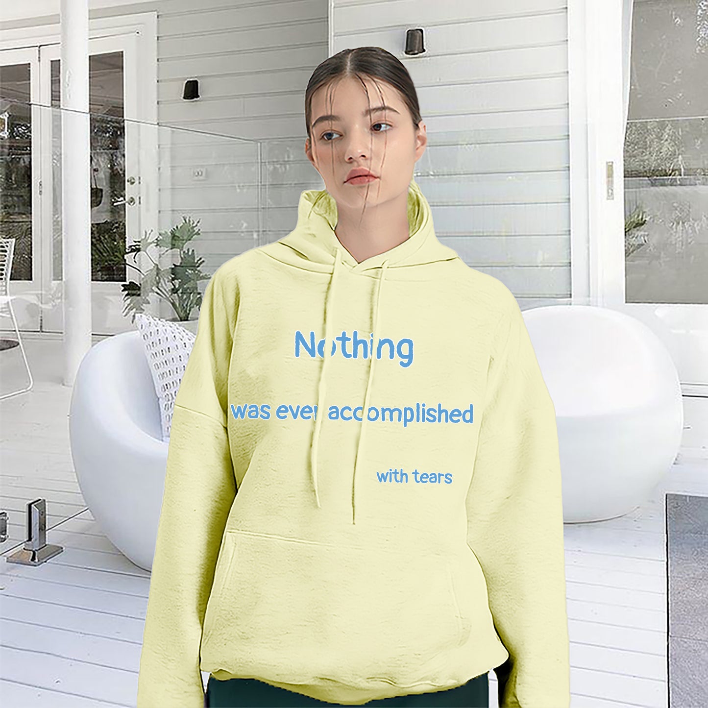 Basic Printed Long Sleeve Hoodie