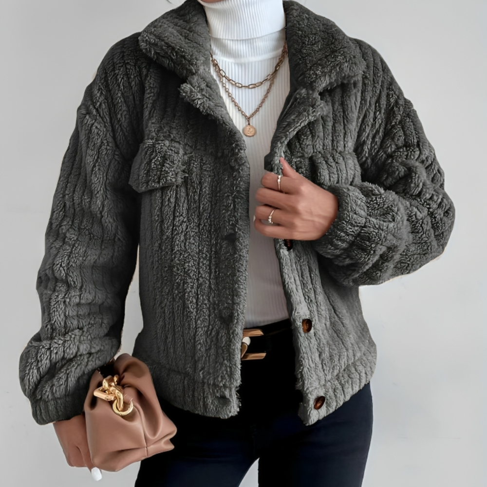 Turn-down Collar Buttoned Jacket