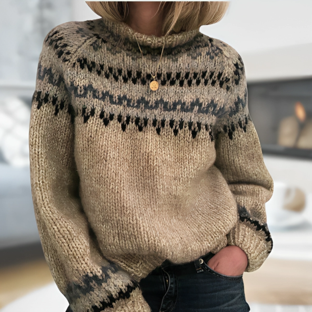 Color Block Geometric Stylish Jumper