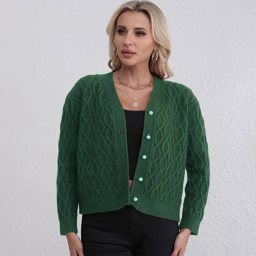 Fashion Knit Twist Sweater Cardigan Jacket