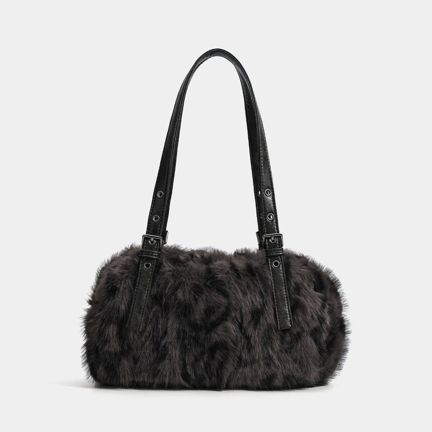 REINAREA Women’s Leopard Print Fuzzy Pillow Bag New Fashion Fluffy Shoulder Underarm Bag