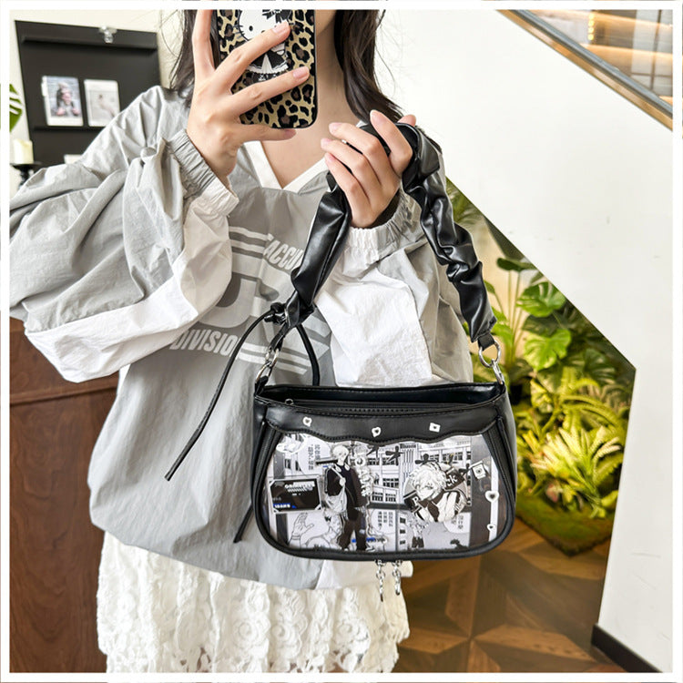 Sweet Ita Bag for Women | Tie-Dye Gradient | 2025 New Arrivals | Pleated Shoulder Bag | Trendy Y2K Style | PU Crossbody Purse