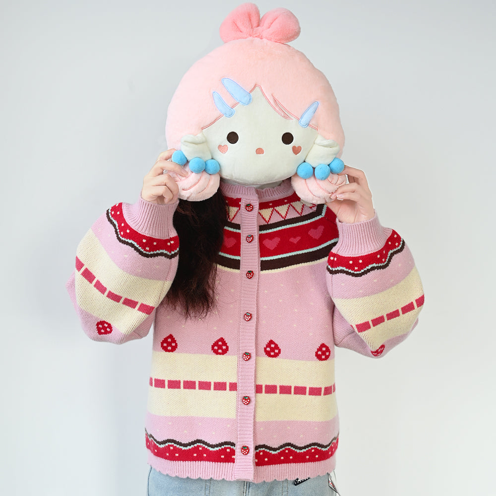 Charming Strawberry Knit Cardigan - Sweet and Cozy Winter Wear 🍓💕