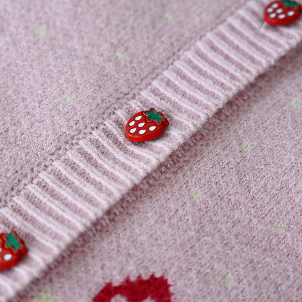 Charming Strawberry Knit Cardigan - Sweet and Cozy Winter Wear 🍓💕