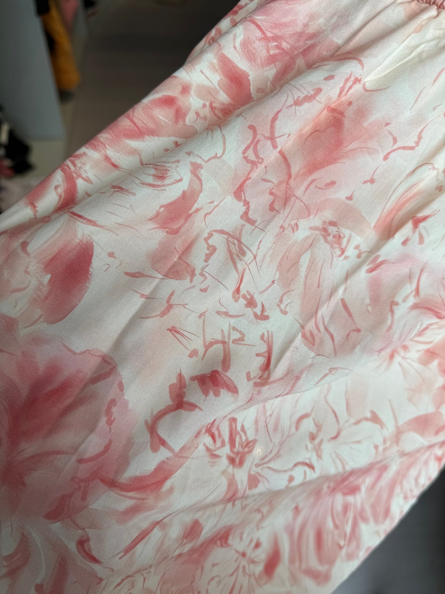 REINAREA Boho Strapless Tube Dress - Floral Print Sundress for Women, Sexy Off-Shoulder Ruffle Beach Cover Up in Pink