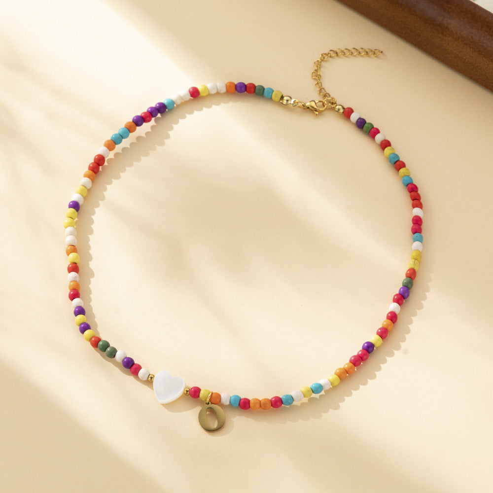 Bohemian - Vibe Dopamine Letter Necklaces: Cute Beaded Chokers for Girls & Women | Ideal Personalized Gifts