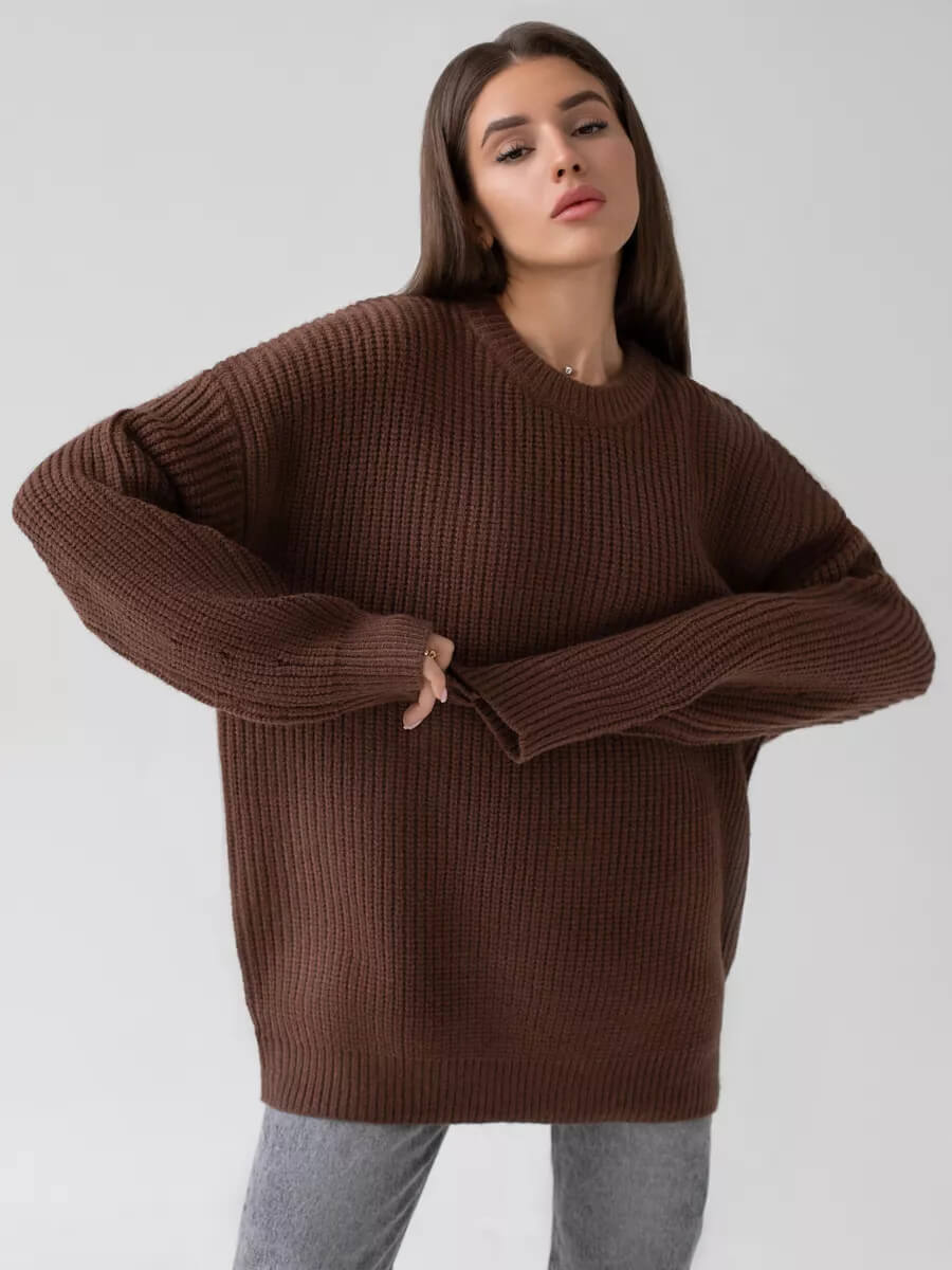 Sexy Long Sleeve Loose Sweater For Fall And Winter