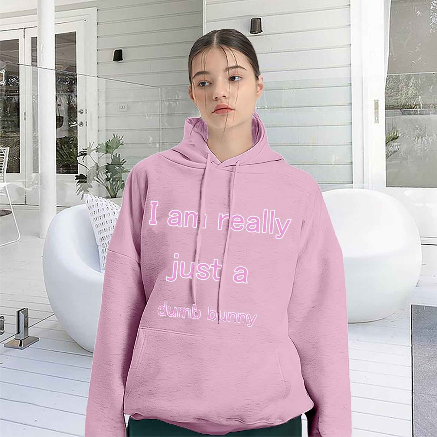 Basic Printed Long Sleeve Hoodie