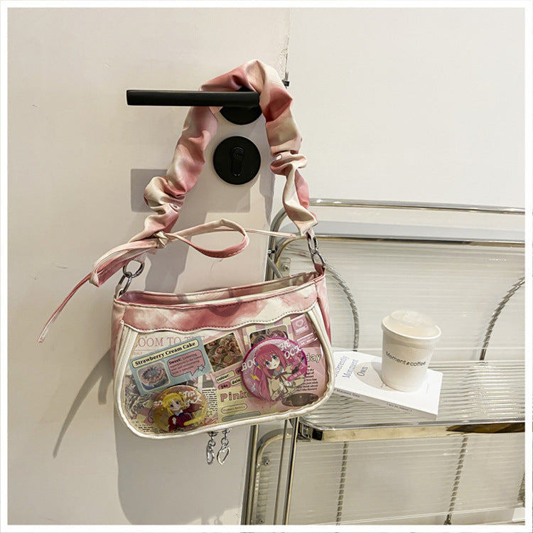 Sweet Ita Bag for Women | Tie-Dye Gradient | 2025 New Arrivals | Pleated Shoulder Bag | Trendy Y2K Style | PU Crossbody Purse