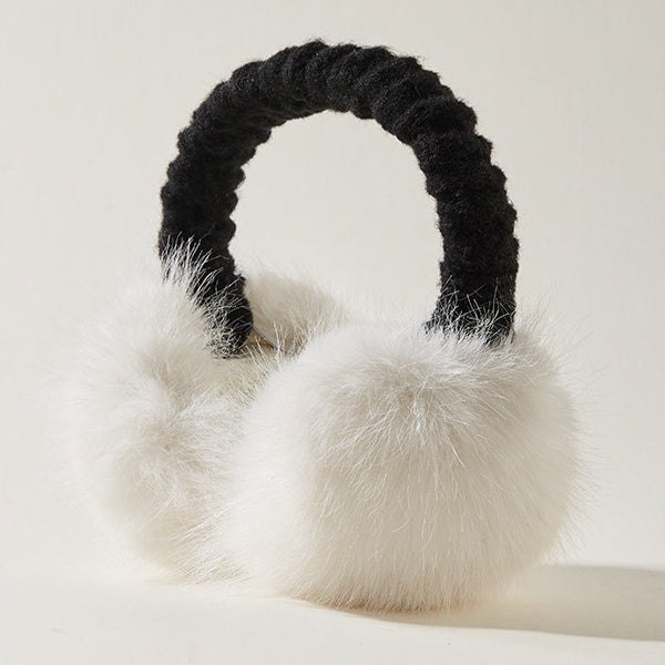 REINAREA Women's Winter Warm Earmuffs Foldable Faux Fox Fur Plush Ear Warmers