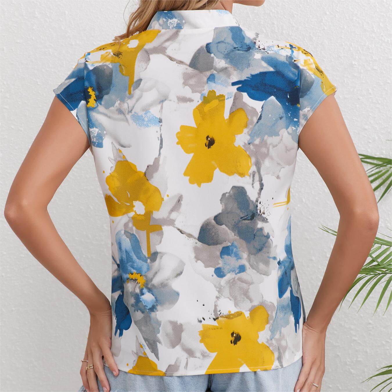 Printed Loose Short Sleeve Women's Shirt
