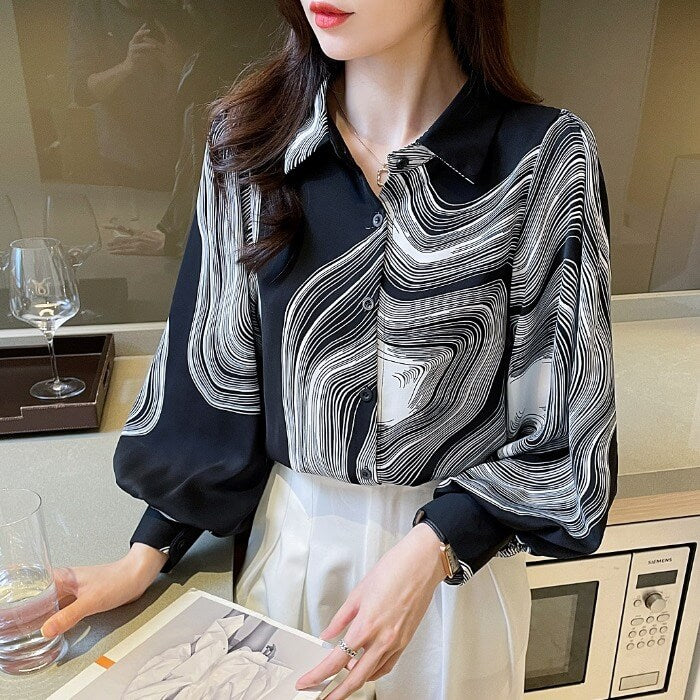 Printed New Niche Color Clash Shirt