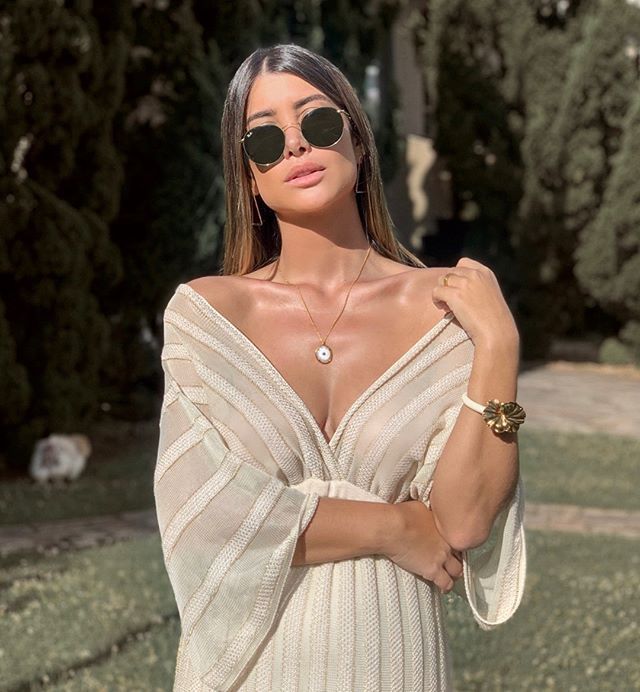 White V-neck Dress With Shawl Sleeves