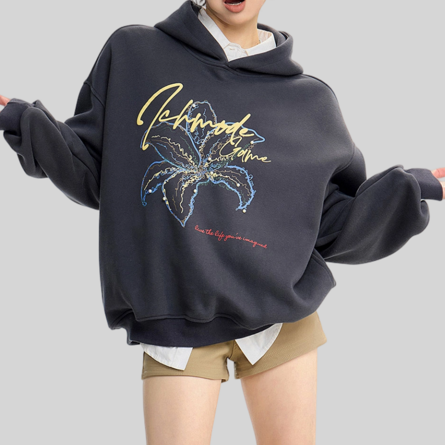 REINAREA New Spring Summer Women's Yellow Hoodie Loose Pullover Top