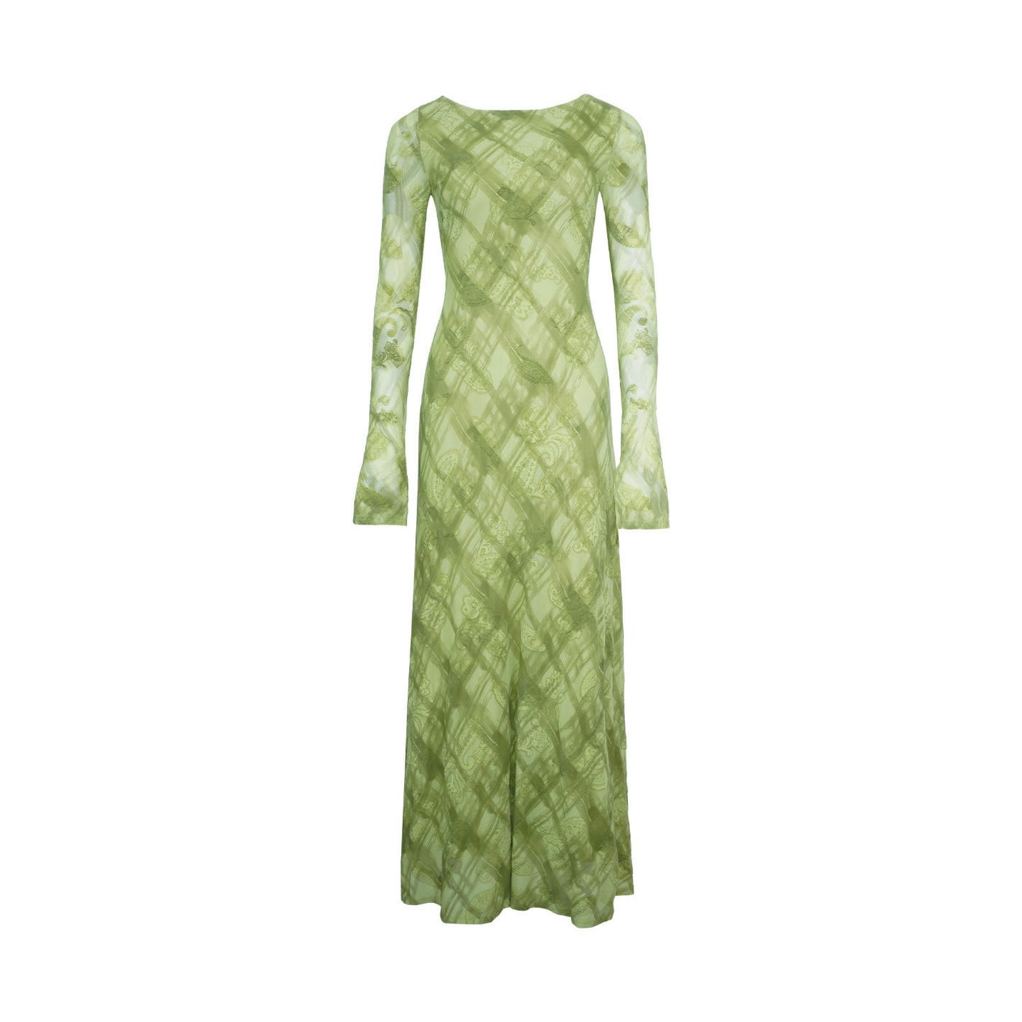 REINAREA New Spring Summer Women Retro Argyle Print Long Slim Fit Dress