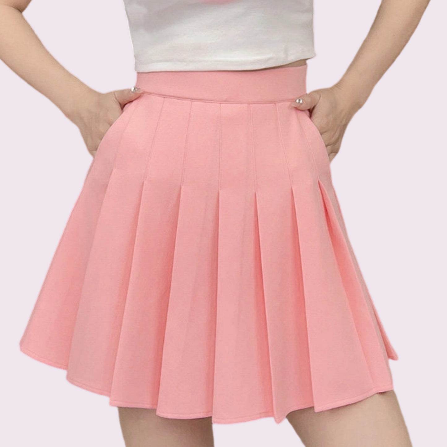 REINAREA New Spring Summer Women High Waist A-Line Pleated Mini Skirt