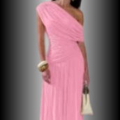 REINAREA New Spring & Summer Women Asymmetrical Shoulder Ruched Long Dress