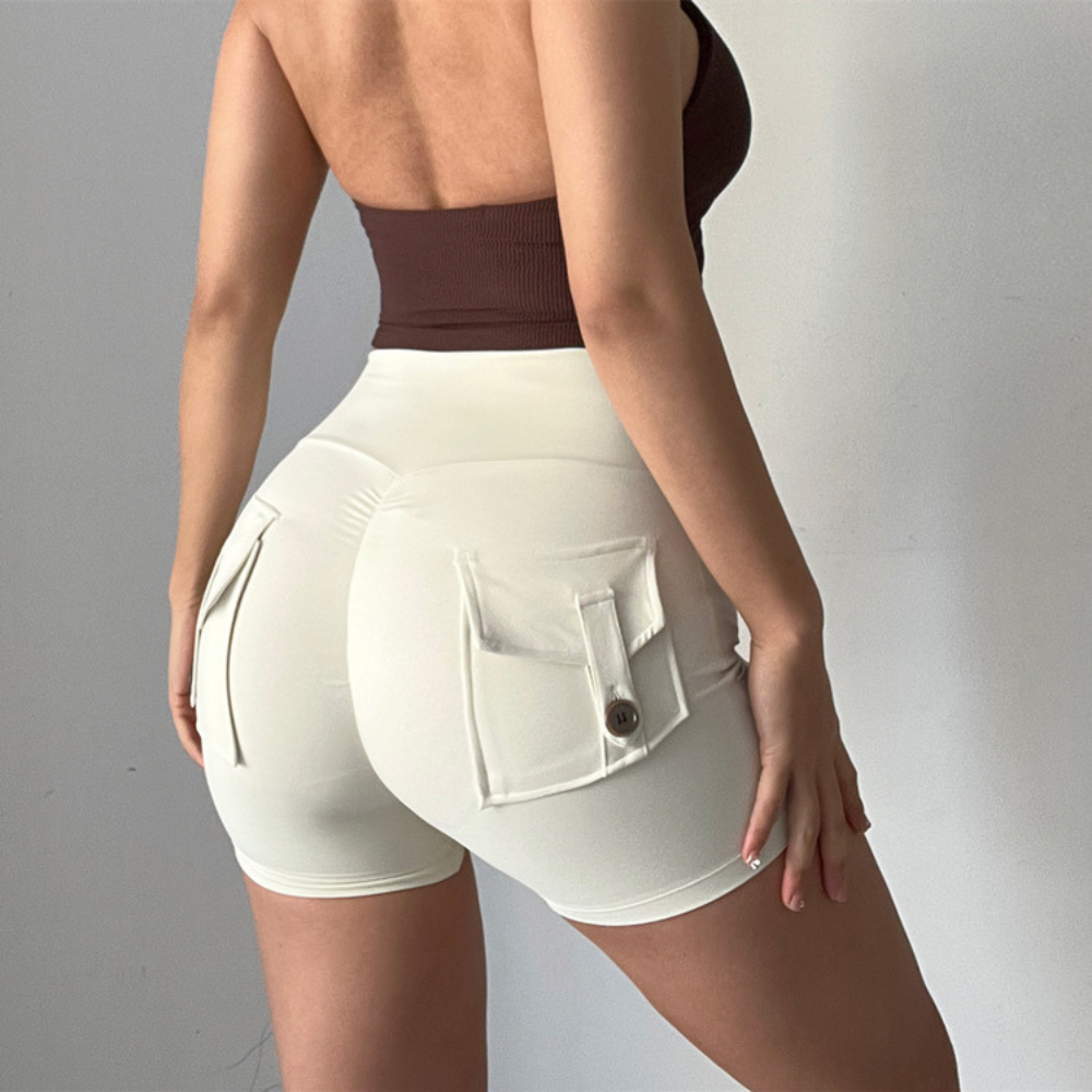 Yoga Future Wide Waistband Flap Pocket Sports Shorts
