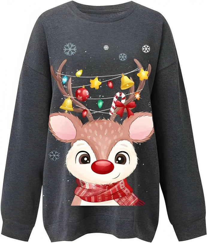 Long Sleeve Crew Neck Christmas Sweatshirt