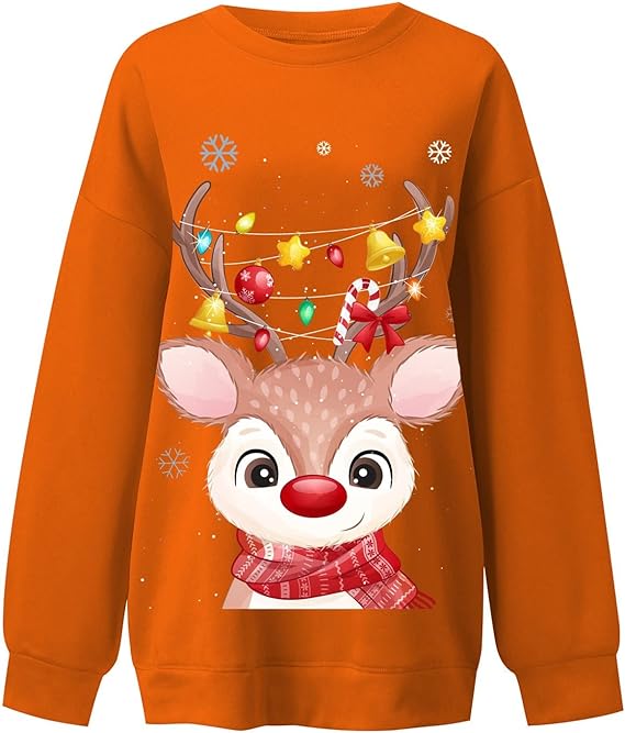 Long Sleeve Crew Neck Christmas Sweatshirt