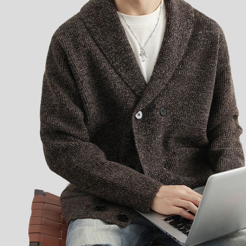 REINAREA Vintage Premium Men's Jacket - V-neck Button Design Loose Fit Outerwear