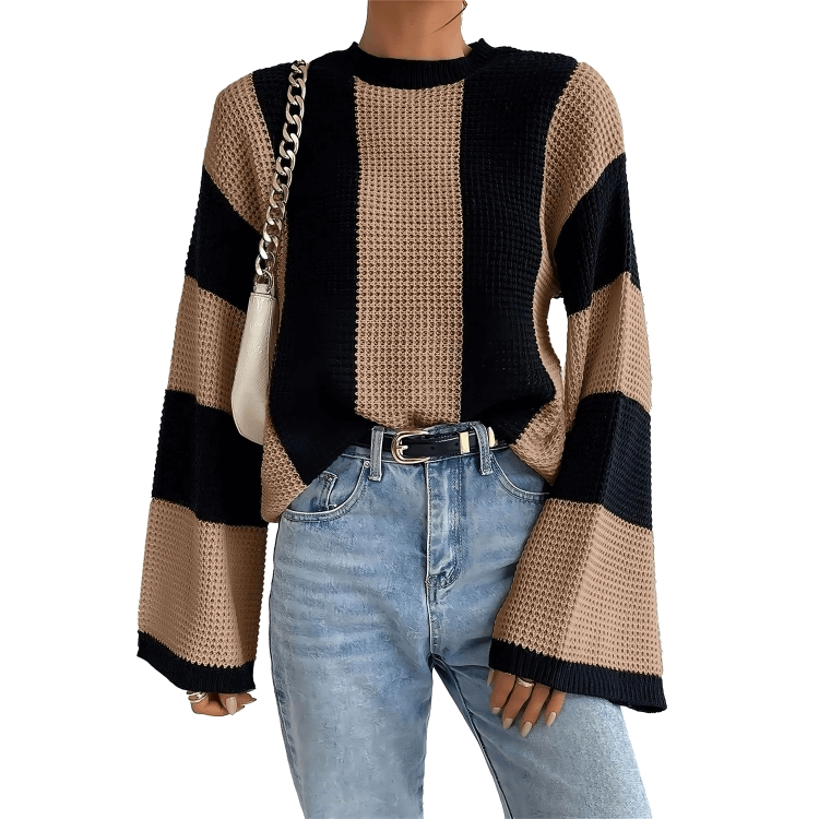 Casual Simple Style Color Block Stripe Sweater