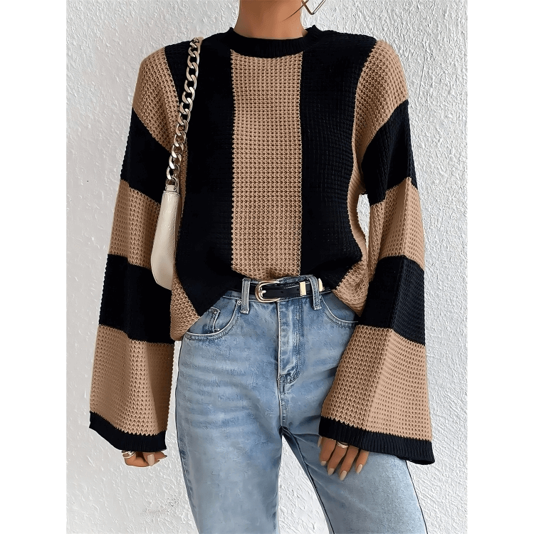 Casual Simple Style Color Block Stripe Sweater