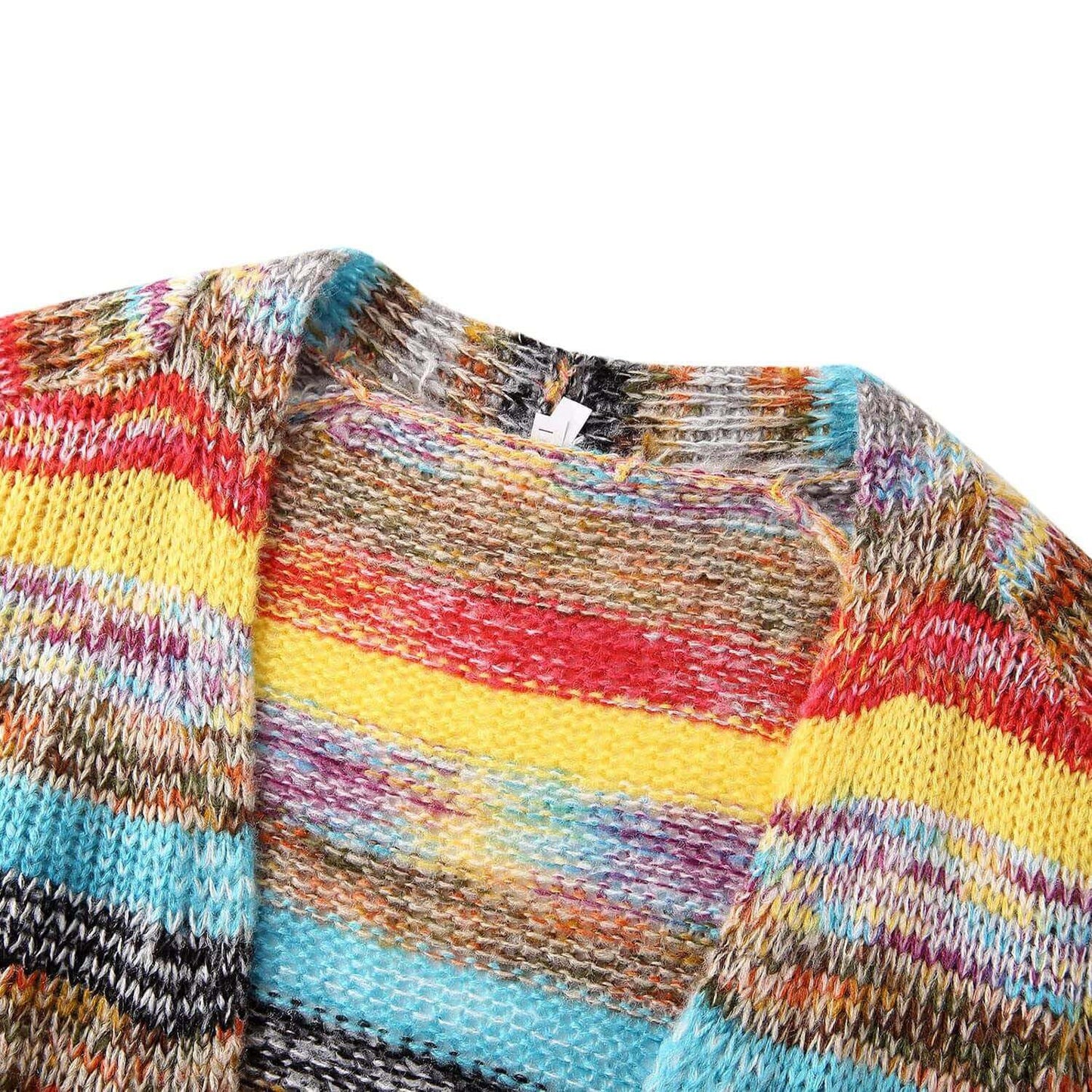 Long Sleeve Rainbow Striped Sweater