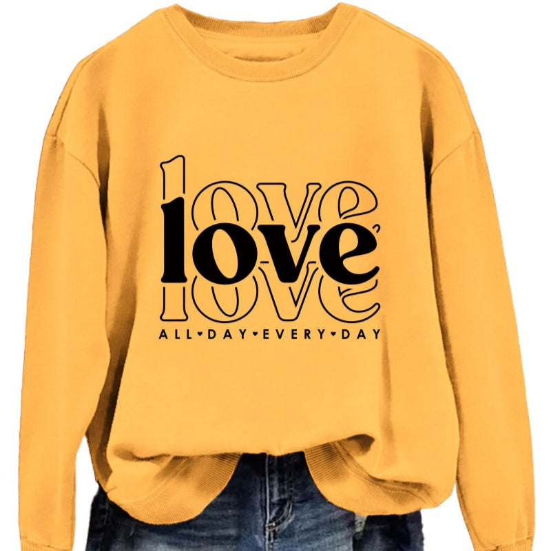 Valentines Day Sweatshirt 12 Colors Women Sweatshirt Long Sleeve Crew Neck Tops
